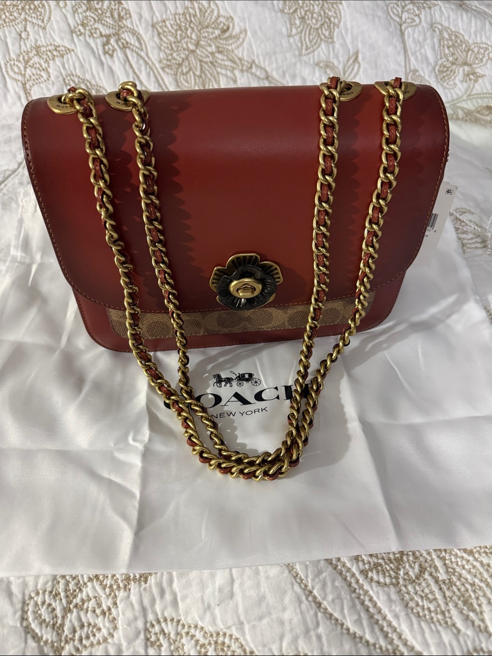 NWT Coach Shoulder Bag in Deep brown with Gold Hardware